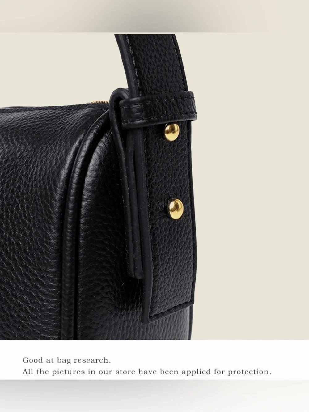 Classic Black Genuine Leather Crossbody Bag - Sleek Everyday Shoulder Purse